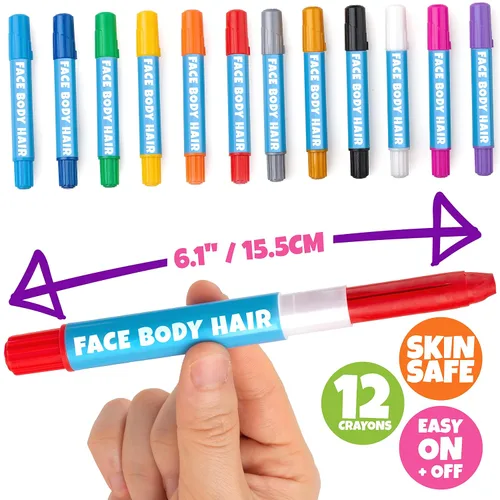 Vista 6 de Blue Squid Lápices de pintura facial – 12 colores vibrantes torcidos y lavables – Kit de pintura facial para fiestas de niños, Halloween, kit
