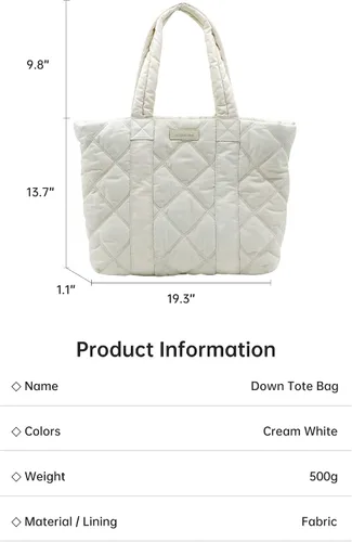 Vista 6 de Amazing Song Bolso de mano acolchado para mujer, bolso de hombro grande acolchado, bolso de diseñador de trabajo con cierre de cremallera