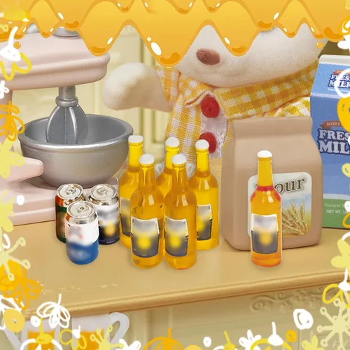 Vista 5 de Hiawbon 11 botellas de cerveza en miniatura a escala 1:12/1:6 mini botellas