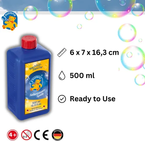 Vista 2 de PUSTEFIX Botella de repuesto de 16.9 oz de solución de jabón líquido de burbujas Pustefix Modelo: 505415