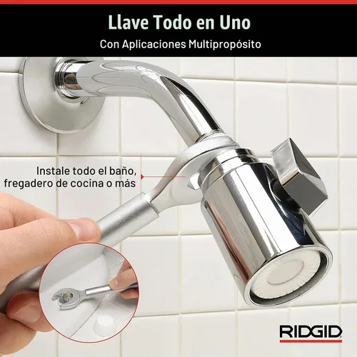 Vista 4 de RIDGID 27023 - Modelo 2002 Llave 2 en 1 One Stop para topes de ángulo, topes rectos y acoplamientos de compresión