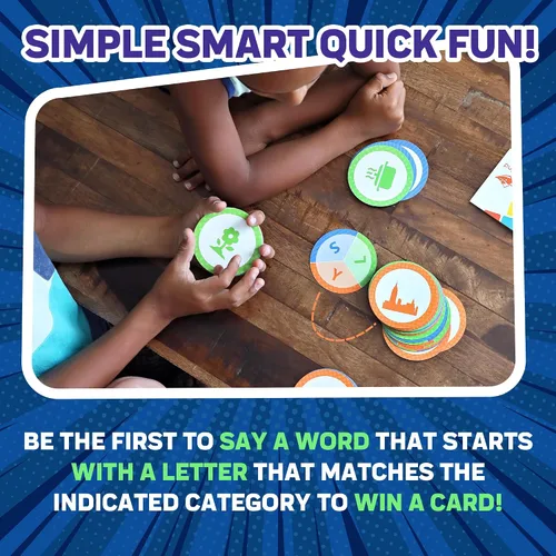 Vista 4 de FoxMind Speedy Words - Juego de palabras rápidas, juegos educativos de cartas para niños y adultos, juegos de cartas divertidos de 15 minutos para 2