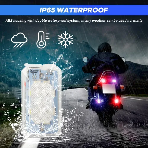 Vista 3 de 4 piezas de luces LED estroboscópicas inalámbricas con mando a distancia, 8 colores, 10 modos de iluminación, luz trasera para bicicleta recargable