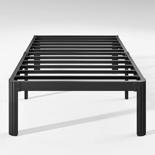 Vista 11 de Hunlostten Base de cama individual resistente de 18 pulgadas, no necesita somier, plataforma de metal con esquinas redondas, fácil montaje, sin