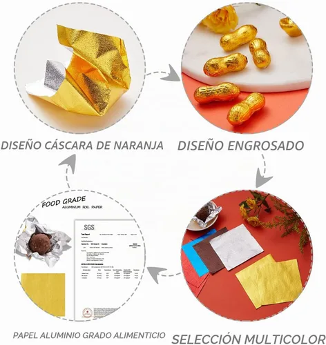 Vista 3 de 500 envoltorios de caramelo de chocolate, papel de aluminio, papel cuadrado para dulces, papel de Lolly, envoltorios de papel de lata