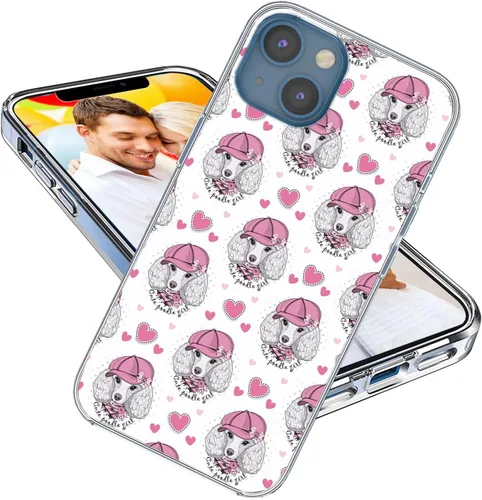 Vista 21 de Funda para iPhone 14, iPhone 13 para niñas, mujeres y hombres, a prueba de golpes, delgada, suave, TPU transparente, funda protectora con diseño Un