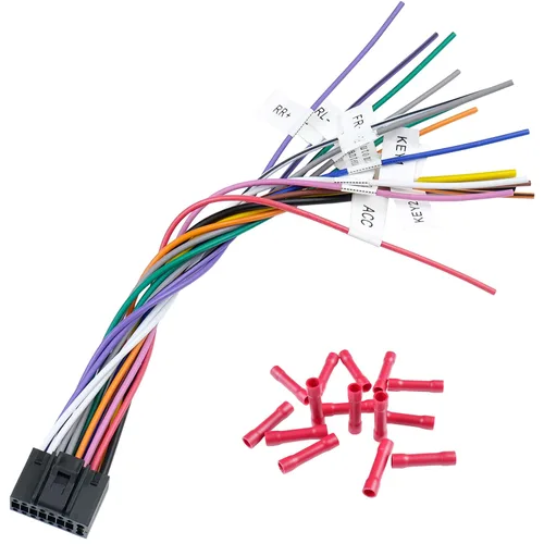 Vista 12 de Adaptador de arnés de cable para radio estéreo de coche, arnés de cable de radio ISO de 16 pines con conector de acoplamiento reemplazable