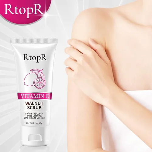 Vista 7 de RtopR Exfoliante facial, exfoliante de nuez para suavizar la cutícula, limpieza profunda, suave y delicada, piel brillante, todo