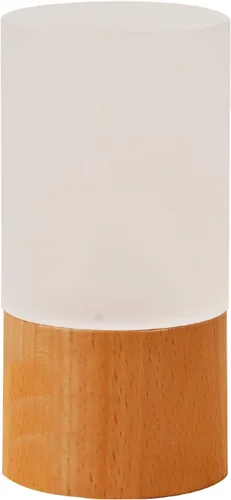 Vista 9 de LONRISWAY Lámpara de mesa de madera LED pequeña, luz de noche de noche para dormitorio, iluminación LED regulable, decoración creativa