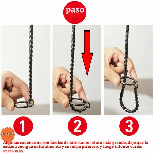 Vista 4 de Collar de Perro de Alta Resistencia, Collar de Perro Deslizante con Eslabones de Serpiente, Antióxido, 39.4cm-74.9cm, Negro/Oro/Plata/Oro Rosa
