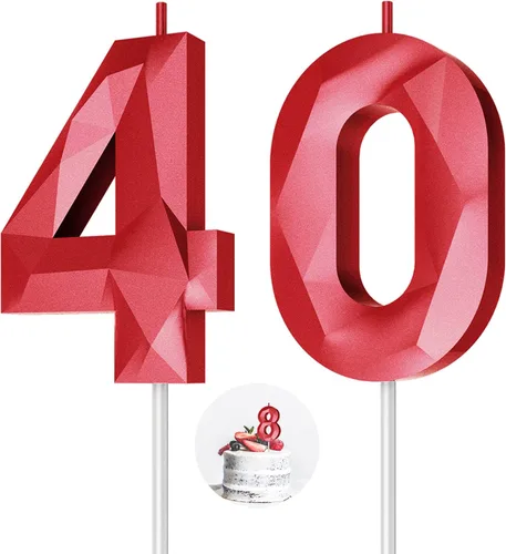 Vista 135 de Velas de cumpleaños con números (0 velas negras), forma de diamante 3D, decoración de pastel de feliz cumpleaños para niños y hombres, cumpleaños