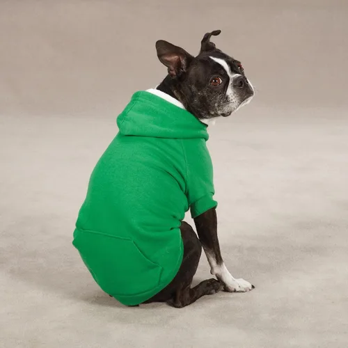 Vista 3 de Zack & Zoey Sudadera con capucha con forro polar para perros, 20" grande, verde