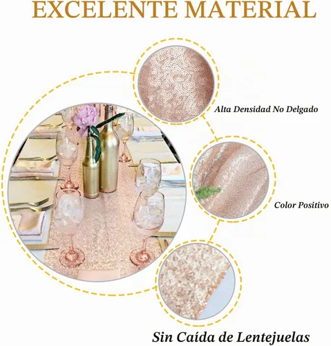 Vista 3 de Caminos de mesa ShinyBeauty rectangular de lentejuelas, para boda, fiesta, decoración (12 x 72 pulgadas)