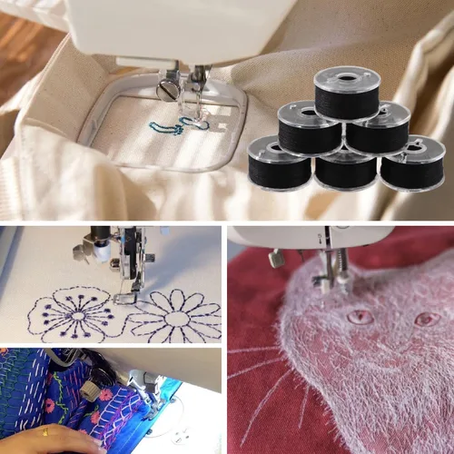Vista 5 de 36 bobinas e hilos de coser con estuche de bobina, bobinas de plástico Sa156 con estuche para hermano, hermano, cantante, accesorios para máquinas