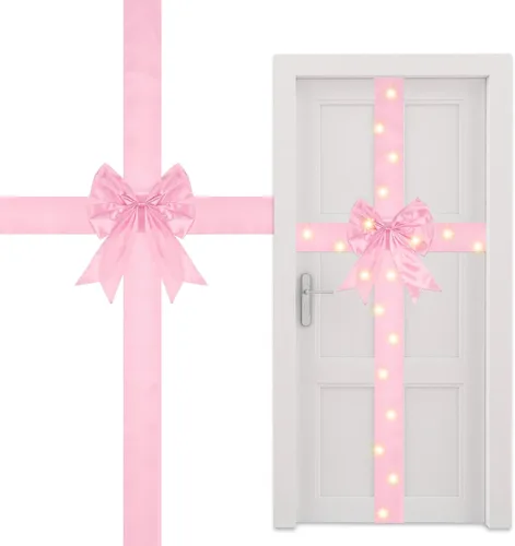 Vista 10 de Spiareal Lazo de Cinta para Puerta de Armario de Navidad con Luz LED Cinta Grande Brillante Lazo de Corona de Navidad Árbol de Navidad Festival