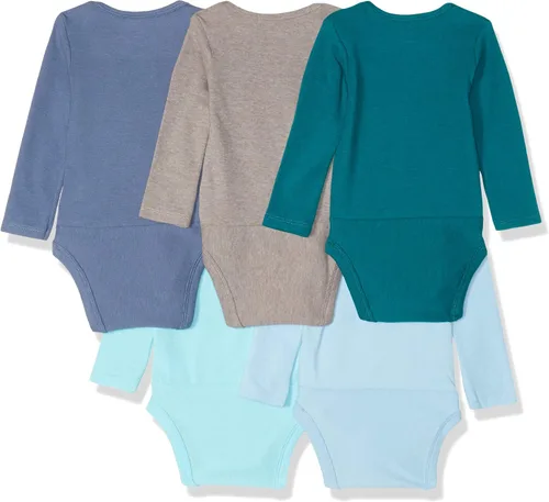Vista 2 de Hanes Baby Long Sleeve Bodysuit Ultimate Flexy Bodysuits Boys Girls 5-Pack