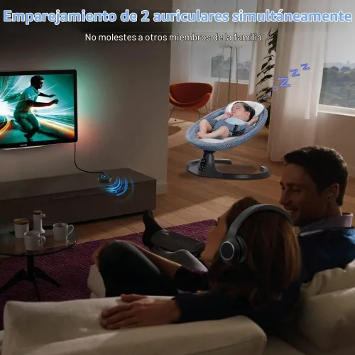 Vista 6 de Golvery Transmisor y receptor Bluetooth 5.3, adaptador AUX inalámbrico Bluetooth 2 en 1 para TV/PC/CD/MP3/PS4/cine en casa/altavoz con conector AUX
