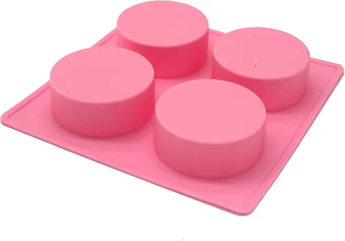 Vista 5 de X-Haibei Molde de silicona redondo circular, moldes básicos de barra de loción de jabón liso cilíndrico, molde redondo para hacer jabón, diámetro