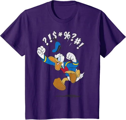 Vista 20 de Disney Mickey And Friends - Camiseta vintage de Donald Duck Angry Jump, Negro