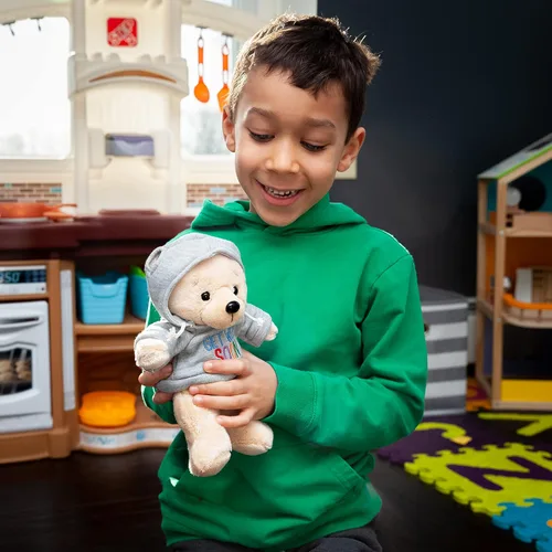 Vista 5 de Ganz Oso de peluche Get Well Soon de 9 pulgadas con capucha gris, regalo para niños y mujeres (animal de peluche de nariz bronceada)