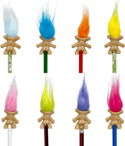 Vista 2 de Yintlilocn - 8 muñecas Lucky Troll de 2 pulgadas para lápices