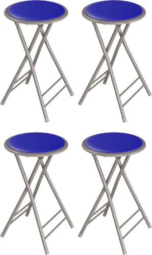 Vista 16 de Lavish Home Taburete plegable con asiento acolchado sin espalda, juego de 2