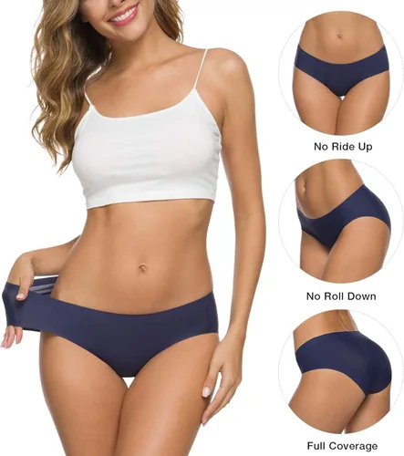 Vista 2 de Altheanray - Ropa interior sin costuras para mujer, ropa interior de bikini suave y elástica, paquete múltiple