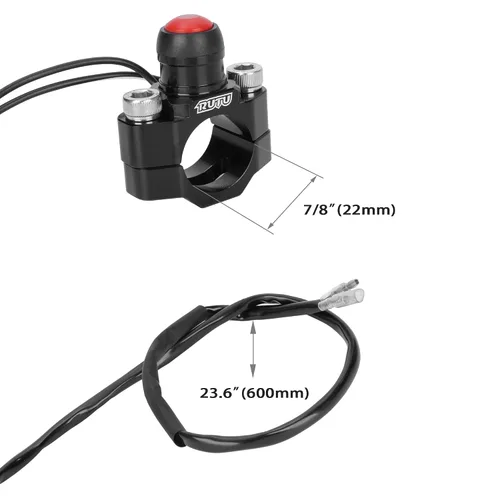 Vista 2 de Interruptor universal CNC para motor de motocicleta con placa trasera de montaje para botón de parada, arranque y muerte para motocicleta, ATV, Dirt