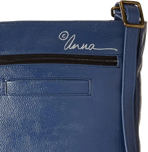Vista 4 de Anna by Anuschka Women's Genuine Leather Medium Crossbody Hand Painted Original Artwork