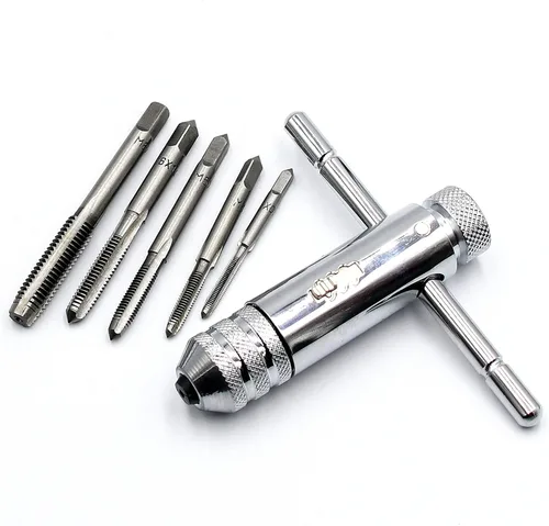 Vista 3 de Llave de trinquete en T y 5 piezas M3-M8 M3-M8 métrica de la banda de rodadura
