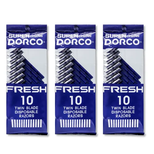 Vista 6 de DORCO RAZORAS DESECHABLES DE HOJA TWIN SUPER FRESH - 10CT