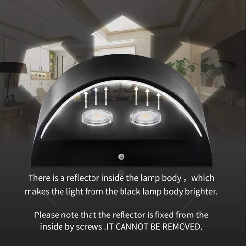 Vista 4 de Lightess Lámparas de pared modernas lámpara de pared interior regulable LED lámpara de pared arriba abajo 12W para dormitorio sala de estar
