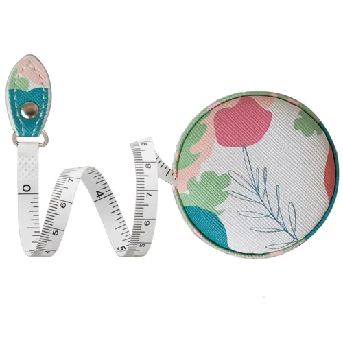 Vista 9 de Cinta métrica para costura, tela médica para el cuerpo, sastre, manualidades, dieta, cinta métrica de 60 pulgadas/1.5M de doble cara retráctil con 1