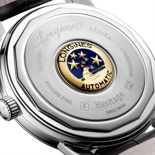 Vista 4 de Longines Heritage Collection Conquest Reloj para hombre L1.645.4.75.4, plateado, Moderno