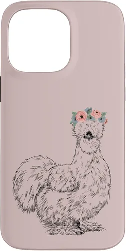 Vista 21 de Silkie Chicken with Floral Headband Farm Animal Funda para iPhone 17