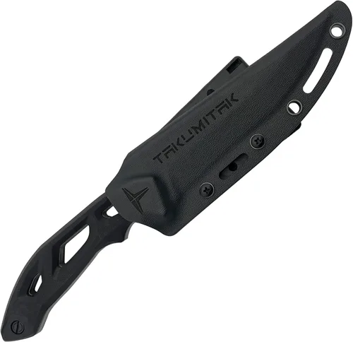 Vista 5 de TAKUMITAK Cuchillo de hoja fija Hunting & Survival - Acero D2, mango G10, funda Kydex, clip Molle, plata (TKF209SL)