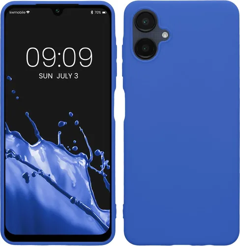 Vista 119 de kwmobile Funda compatible con Samsung Galaxy A12 - Funda protectora de silicona TPU suave y delgada - Azul Báltico