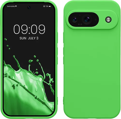 Vista 76 de kwmobile Funda compatible con Google Pixel 9 - Funda protectora delgada de TPU para teléfono - Acabado mate suave - Piedra antigua