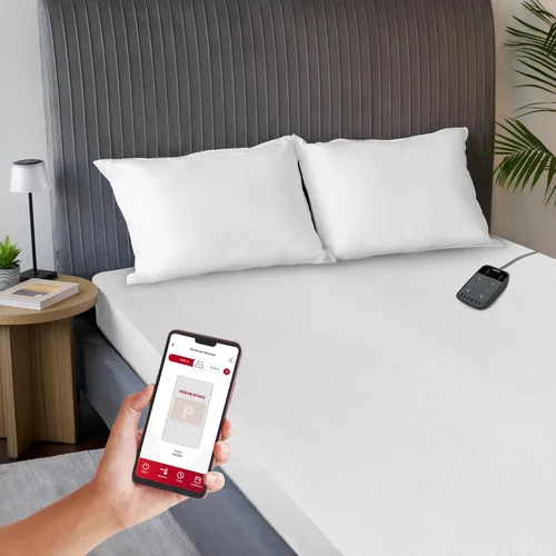 Vista 11 de Sunbeam - Funda para colchón con poliéster y conexión Wi-Fi, cobija eléctrica, 10 ajustes de calor, tamaño individual