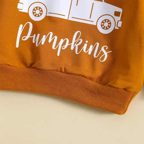 Vista 4 de Camiseta de Halloween para bebé, niño, niña, sudadera de manga larga, suéter de cuello redondo, ropa de otoño