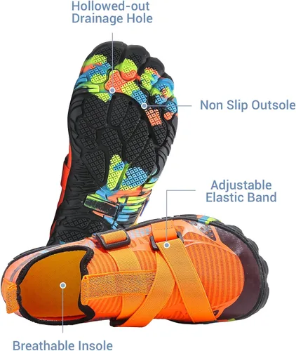 Vista 4 de SPUKEP Zapatos de agua para mujeres y hombres, de secado rápido, antideslizantes, calcetines acuáticos ligeros para natación, surf, playa, piscina