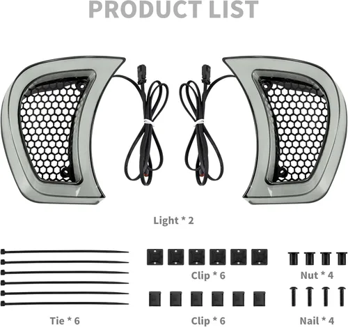 Vista 5 de Luces LED de ventilación para faros delanteros, luz de circulación para Harley Road Gilde FLTRX 2015-2023 (transparente)