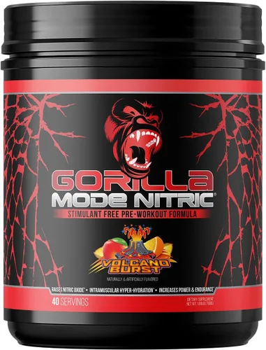 Vista 11 de Gorilla Mode Nitric mejorado sin estimulantes antes del entrenamiento – Mejor sabor y más eficaz sin estimulantes antes del entrenamiento/bomba