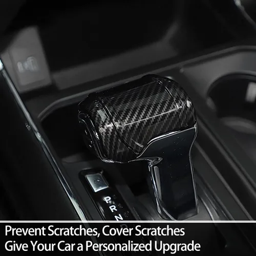 Vista 5 de GZXinWei Panel decorativo para pomo de palanca de cambios de fibra de carbono, accesorios decorativos para Ford F150 y Raptor 2021 2022 2023 2024