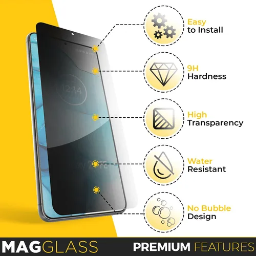 Vista 6 de magglass Samsung S21 FE Protector de pantalla de vidrio templado (privacidad)