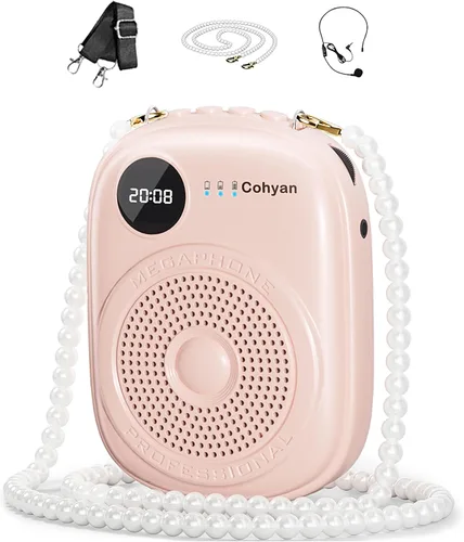 Vista 8 de Amplificador de voz para profesores, micrófono y altavoz portátil con cable Bluetooth, megáfono de bocina recargable para aula, reuniones, yoga