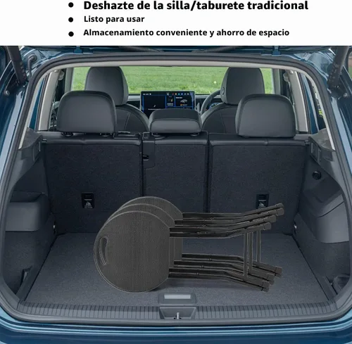 Vista 7 de COOZMENT Taburete plegable con asa, taburete de campamento portátil resistente de 550 libras, taburete plegable con pies antideslizantes