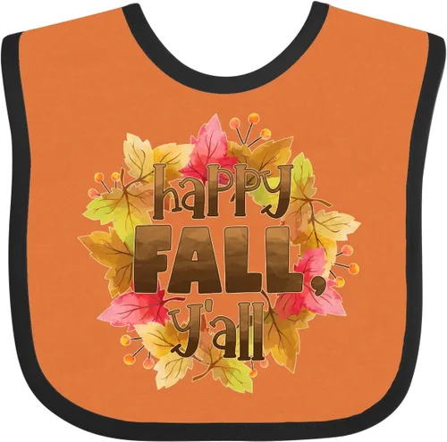 Vista 20 de inktastic Happy Fall, Y'all Fall Leaves Wreath Baby Bib