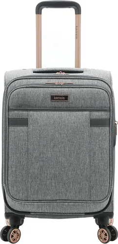 Vista 8 de kensie Hudson Softside - Juego de equipaje giratorio de 3 piezas, Gris brezo, Hudson Softside - Juego de equipaje giratorio de 3 piezas