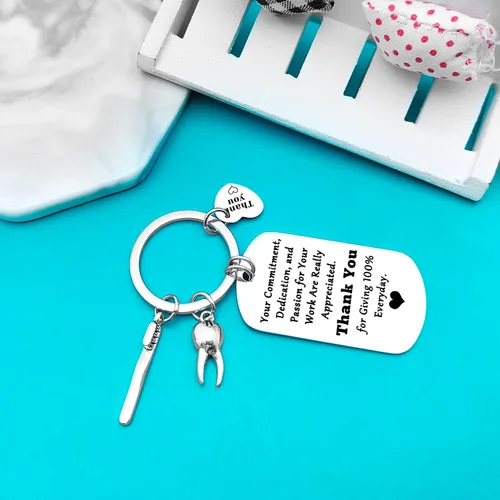 Vista 5 de Xiahuyu Regalos para dentistas, llavero, regalos de agradecimiento al dentista, regalo de higienista dental, regalo de asistente dental, regalo